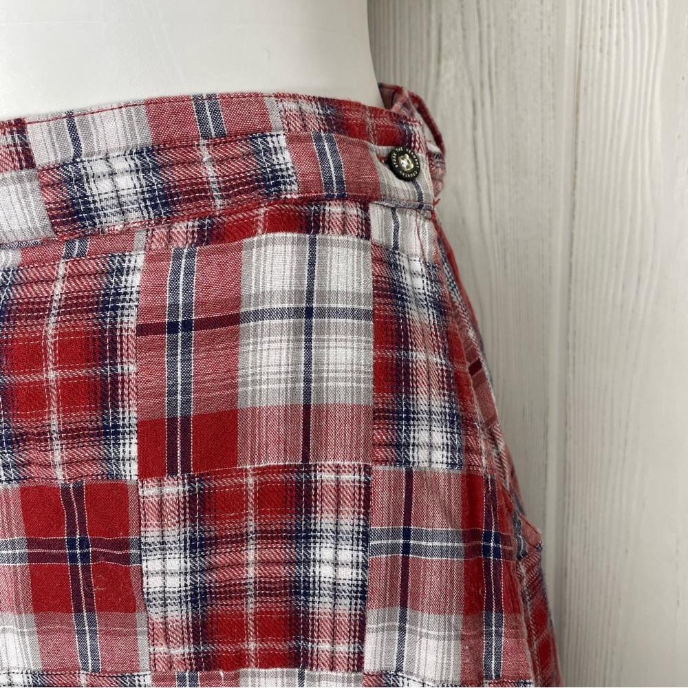 Ellen Orton Plaid Patchwork Flannel Wrap Skirt Me… - image 3
